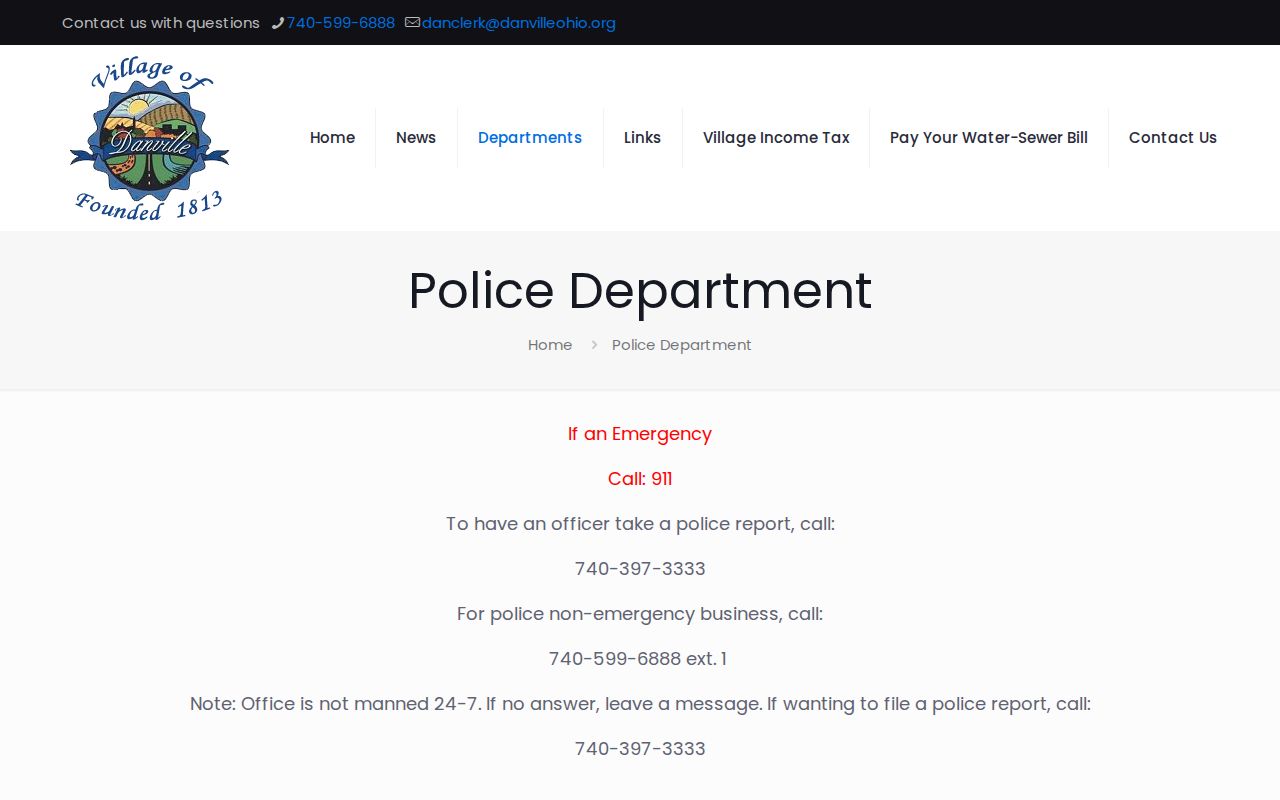 Danville court docket police contact context