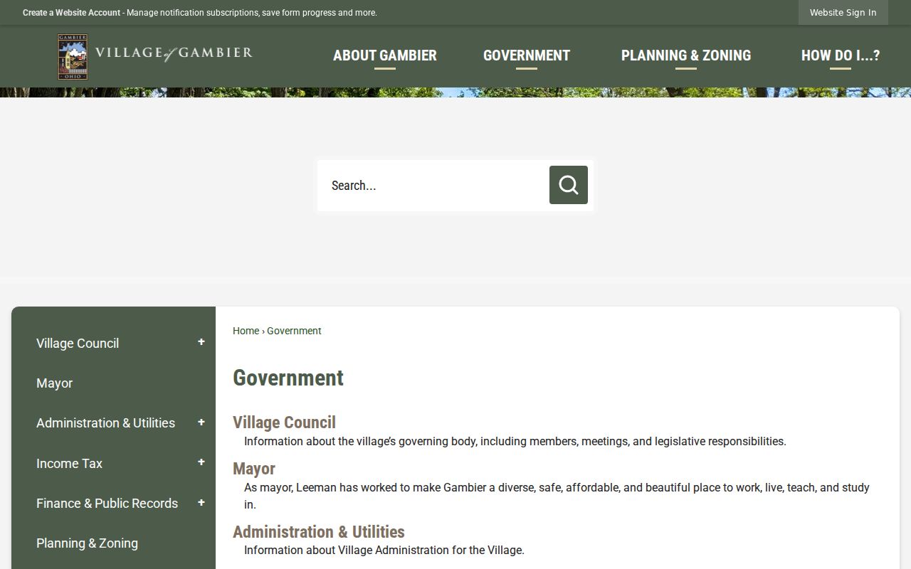 Gambier court docket village government context